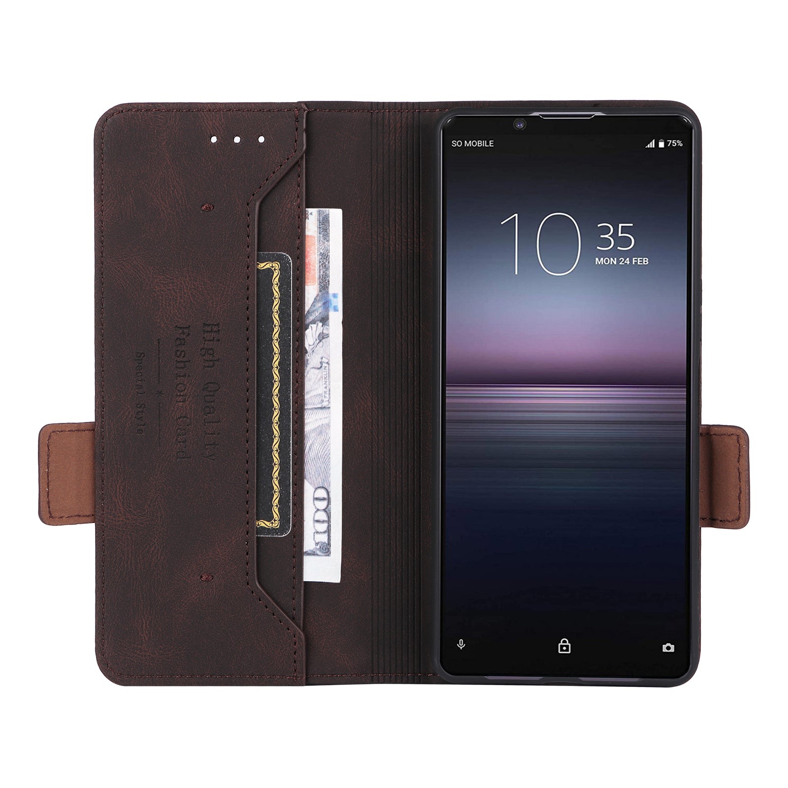 For Sony Xperia 1 VI Phone Case Hardware Decor PU Leather Flip Stand Wallet Cover For Sony Xperia 1 VI Phone Case Hardware Decor PU Leather Flip Stand Wallet Cover